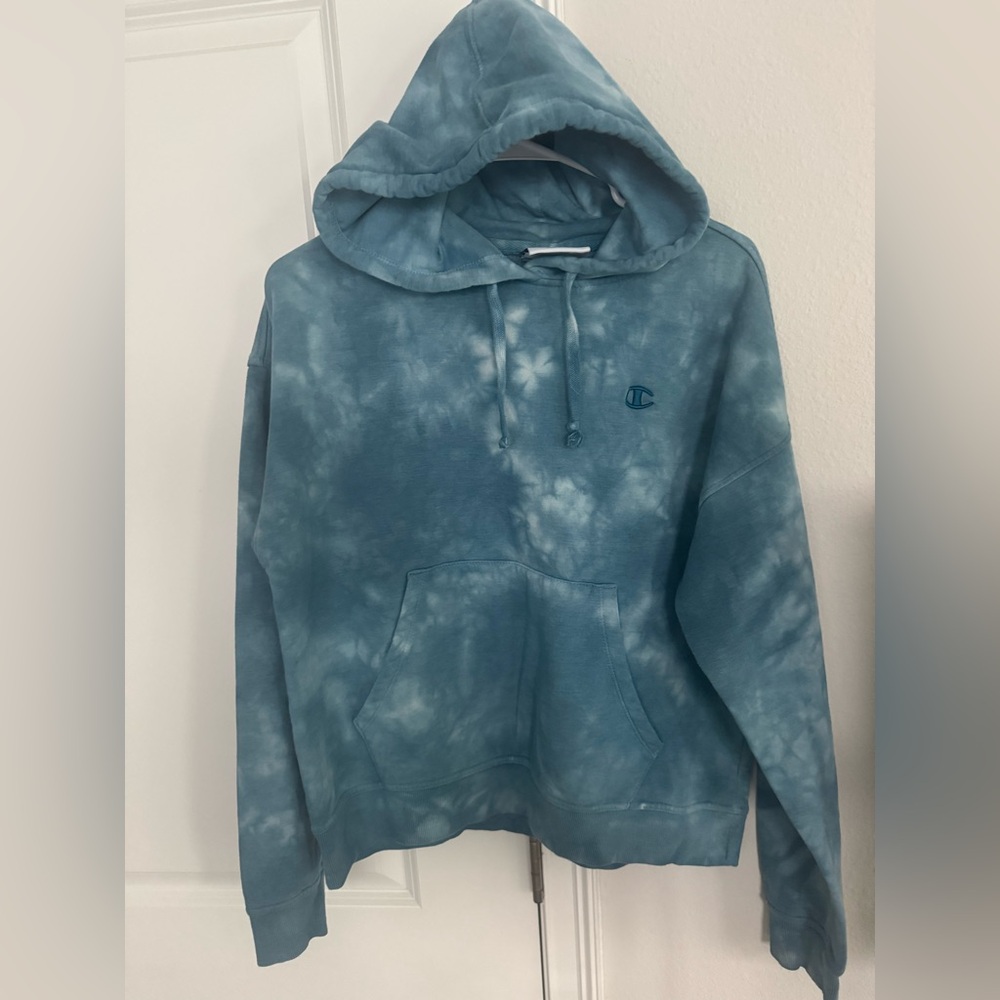 UNISEX Champion Blue Tie-Dye Hoodie